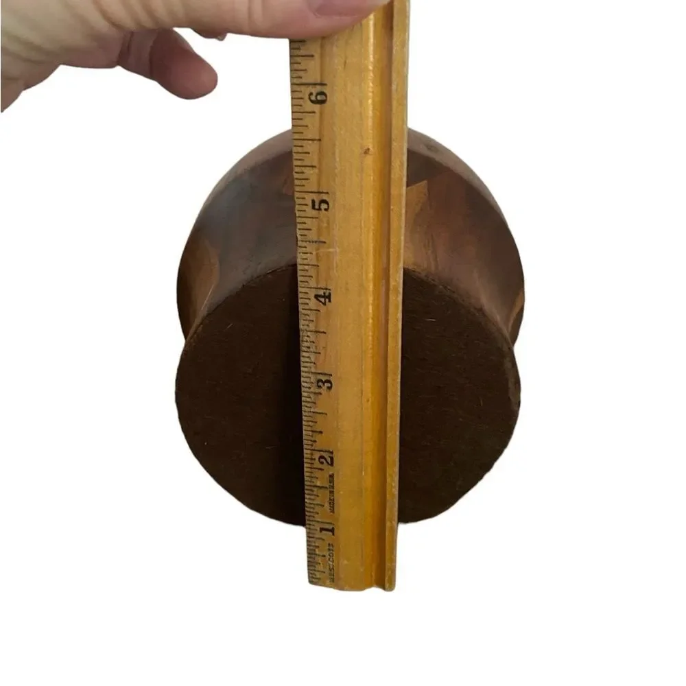 Turned Wood Bud Vase Candle Holder Mid Century Modern